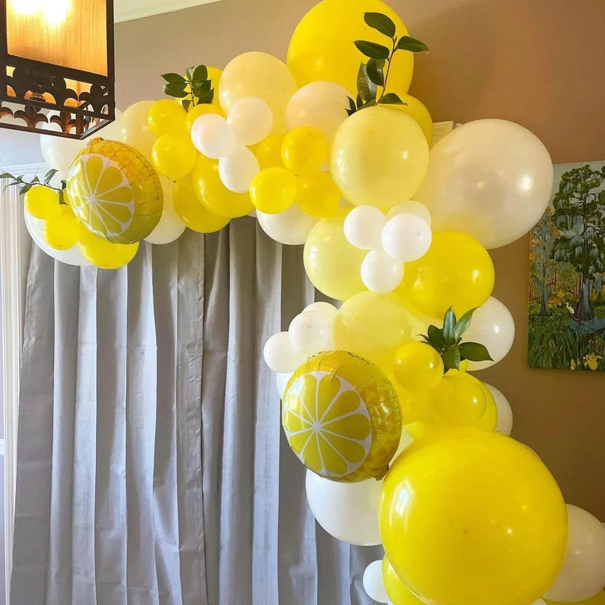 Description Picture 4 of itemPastel Yellow Balloons Arch Garland Kit White Baby Shower 1st Birthday Party Ballon Decorations Wedding Anniversary Decor Globos