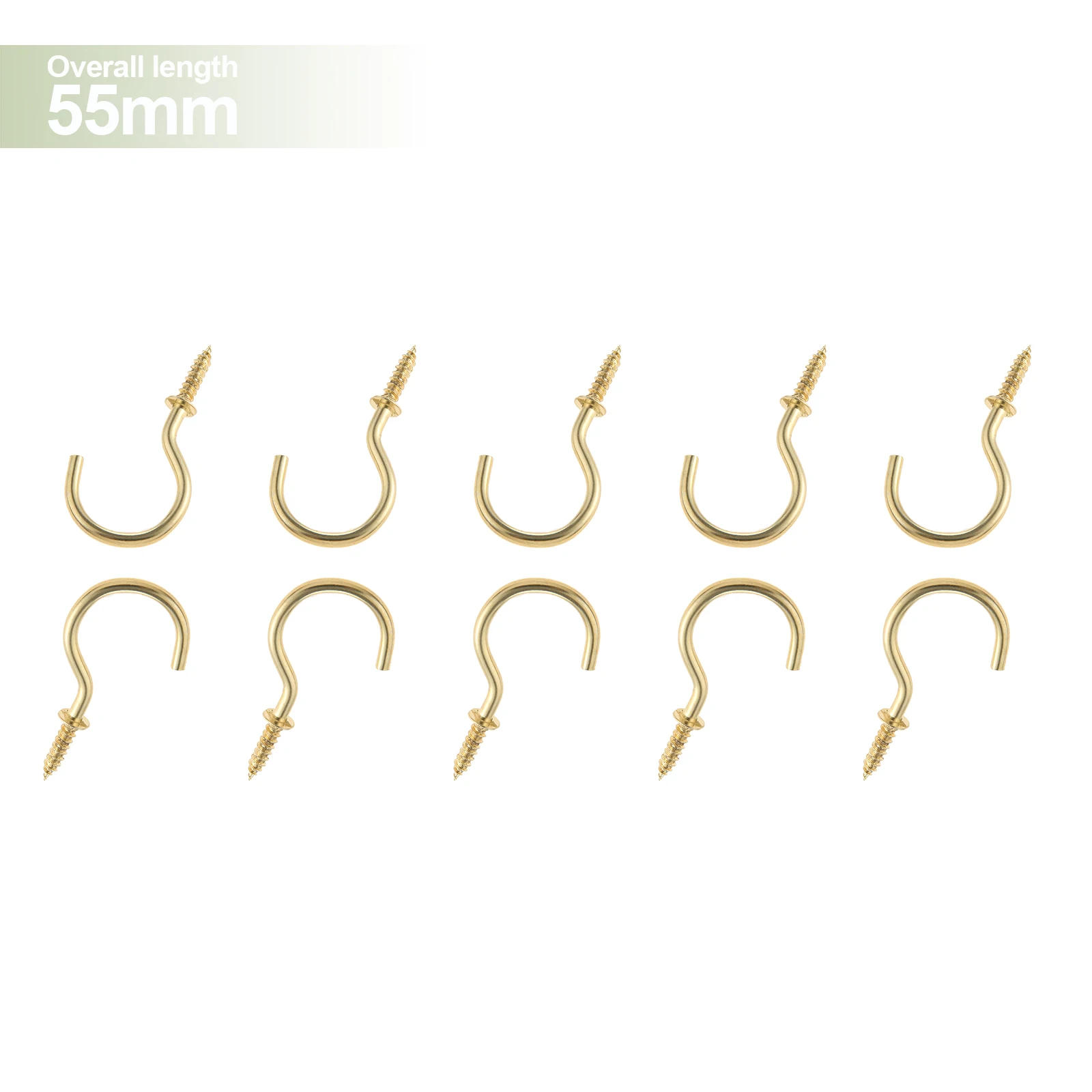 Description Picture 3 of item5/10/20pcs Ceiling Cups Hooks 38/55/71mm Curtain Hat Coat Towel Picture Frame Lamp Plant Screw in Spiral Hanger Hook