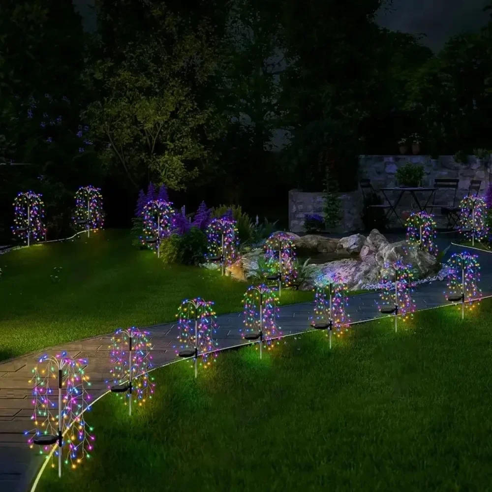 Description Picture 4 of item200 LED Solar Outdoor Lights Garden Decor String Lamp FLSTAR FIRE Waterproof Outside Fairy Lights 8 Modes Porch Path Decorations