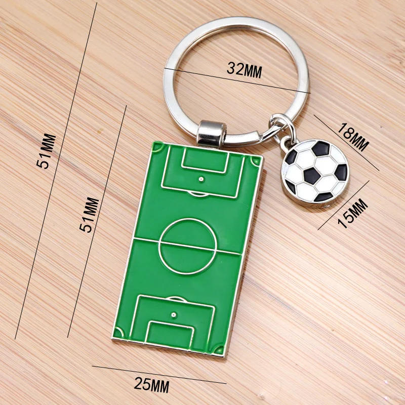 Description Picture 2 of itemMen Football Field Soccer Key Chain Holder Playground Sports Souvenir Keyring Ornament Keychains Jewelry Football Fans Club Gift