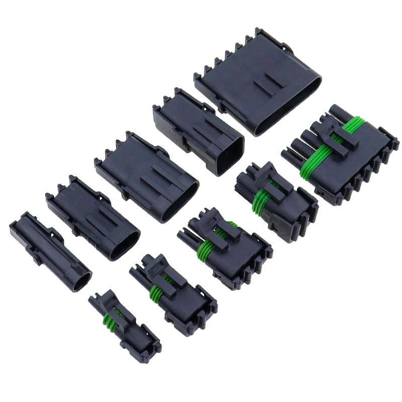 Description Picture 5 of item1 Set 1 2 3 4 6 Pin Way Delphi GM Automotive Female Male Weather Pack Electrical Socket Plug Automobile Connectors