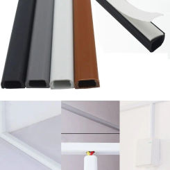 Floor Cord Cover Self-Adhesive Cord Protector Wiring Duct Electric Wire Slot Cable Concealer Manage Cable Cover Hider Organizer