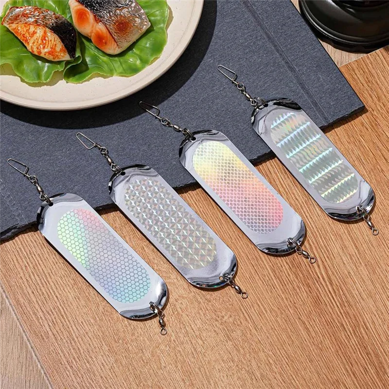 Description Picture 3 of itemXSXS-4Pcs Fishing Bait Lure Diving Boards With Luminous Swivels, Kokanee Dodger Planer Boards, Flasher Fishing Trolling Equipmen