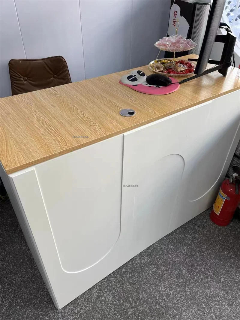 Description Picture 6 of itemModern Reception Desk for Salon Clothing Store Barber Shop Cashier Desks Reception Counter Office Furniture Company Front Desk