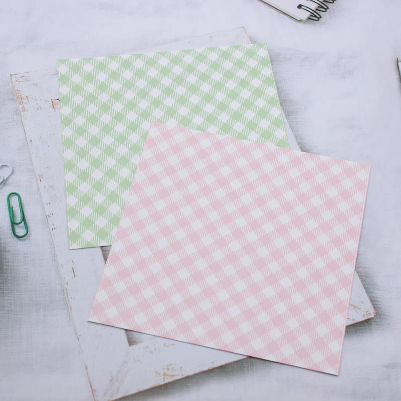 Description Picture 6 of itemKSCRAFT 6" Single-side Printed Gingham pattern creative papercraft art paper handmade scrapbooking kit set books
