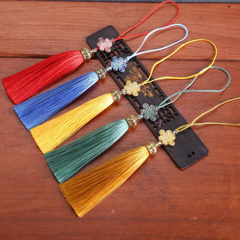 Description Picture 2 of item2/5Pcs Tassel Crown Cap Cloisonne Tassels Fringe Crafts Tassels Key Tassels for DIY Jewelry Making Embellish Accessories