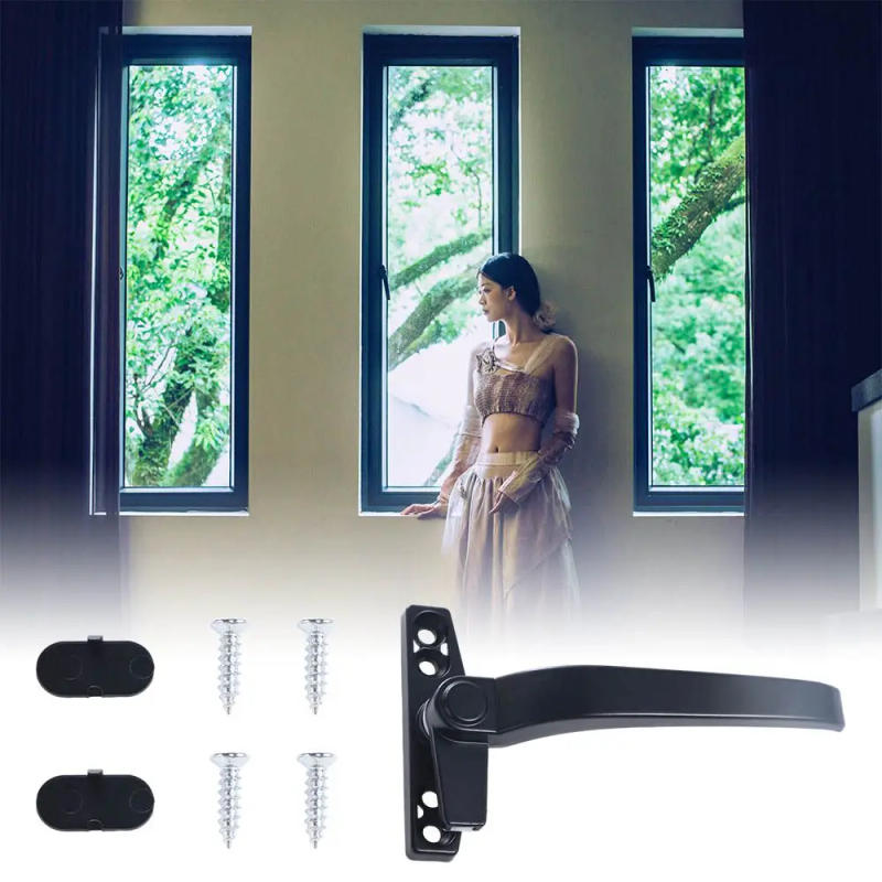 Description Picture 6 of itemThickened Open Door Window Handle With Lock Right/Left Hand Window Lock Handle Easy Installation Aluminum Alloy Casement