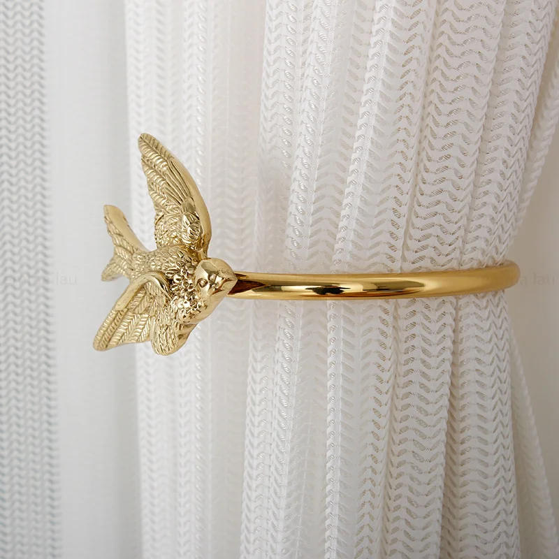 Description Picture 6 of itemWindow Dressing Curtain Hook Solid Brass Golden Animal Wings Shape Curtain Buckles Room Decorative Hardware Curtain Hangers