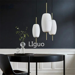 Danish design nordic iron tube glass globe led pendant lights modern home deco hang lamp for bedroom kitchen living room light