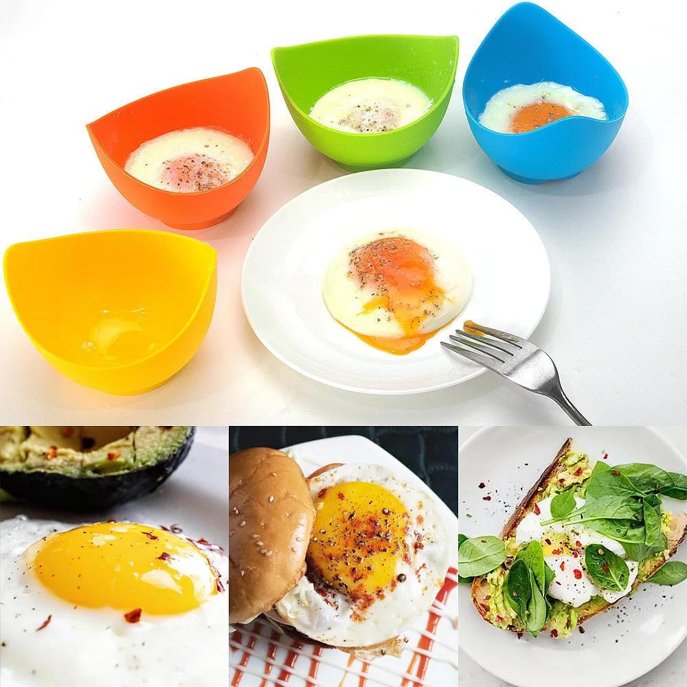 Description Picture 5 of itemSilicone Egg Poacher Cups Nonstick Egg Poaching Cups Poached Egg Cooker for Stove Top Microwave BPA Free with Extra Oil Brush