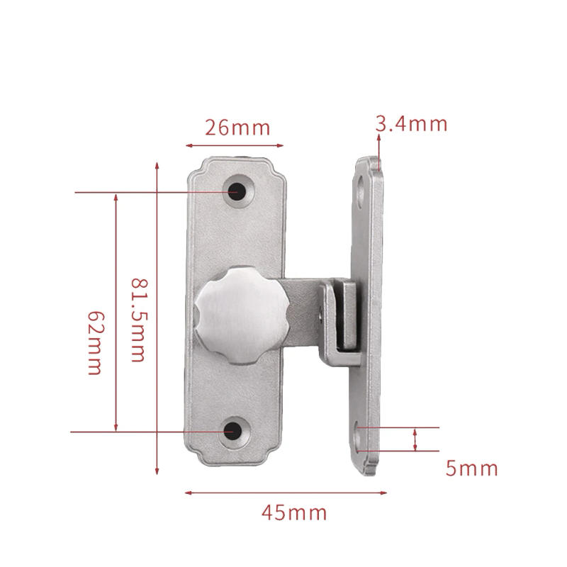 Description Picture 5 of itemFlip Door Sliding Latch 90 Degree Stainless Steel Latch Sliding Barn Door Lock Right Angle Door Hasp Lock Silver Black
