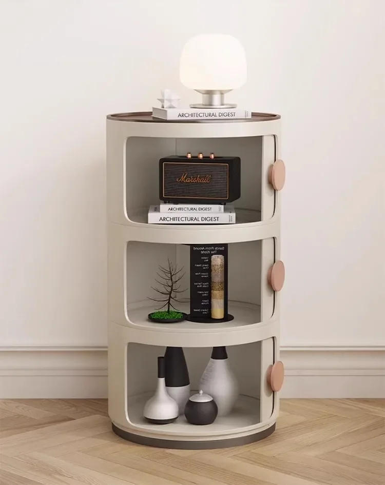 Description Picture 4 of itemNordic Bedside Table Circular Nightstand with Storage Space-Efficient Plastic Organizer for Modern Bedrooms