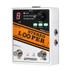 ammoon STEREO LOOPER Loop Record Guitar Effect Pedal 10 Independent Loops  Max. 10min Recording Time