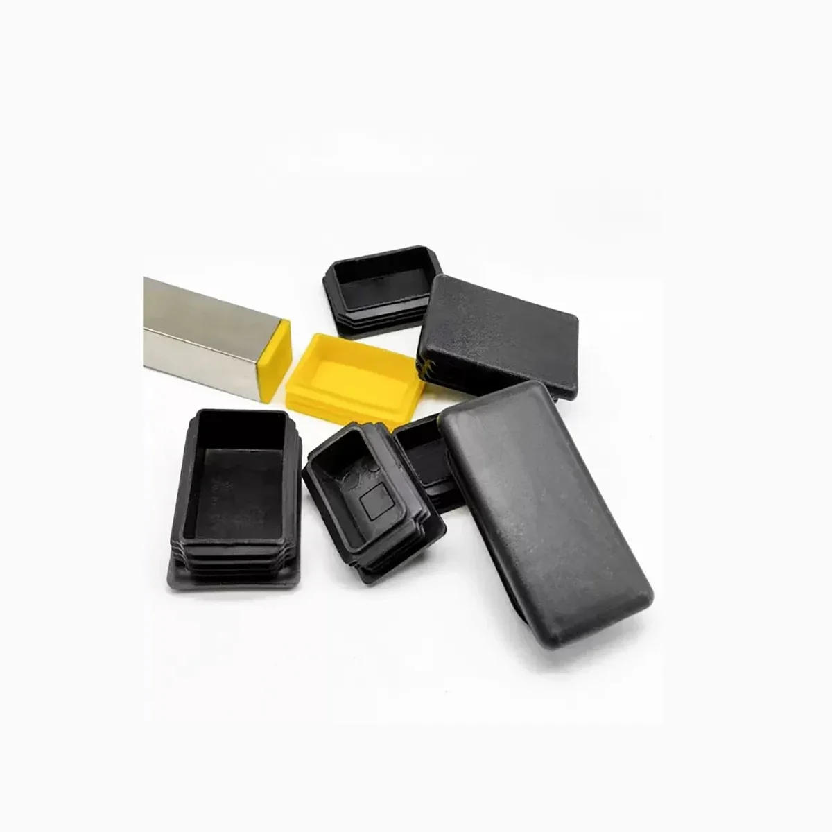 Description Picture 5 of itemBlack Plastic Stainless Steel Tube Rectangular Inner Plug Foot Cover Rubber Furniture Table And Chair Anti Slip Foot Pad