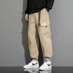 2024 new quick-dry overalls men's summer slim n-style high street vibe paratrooper pants baggy wide-legged youth pop pants