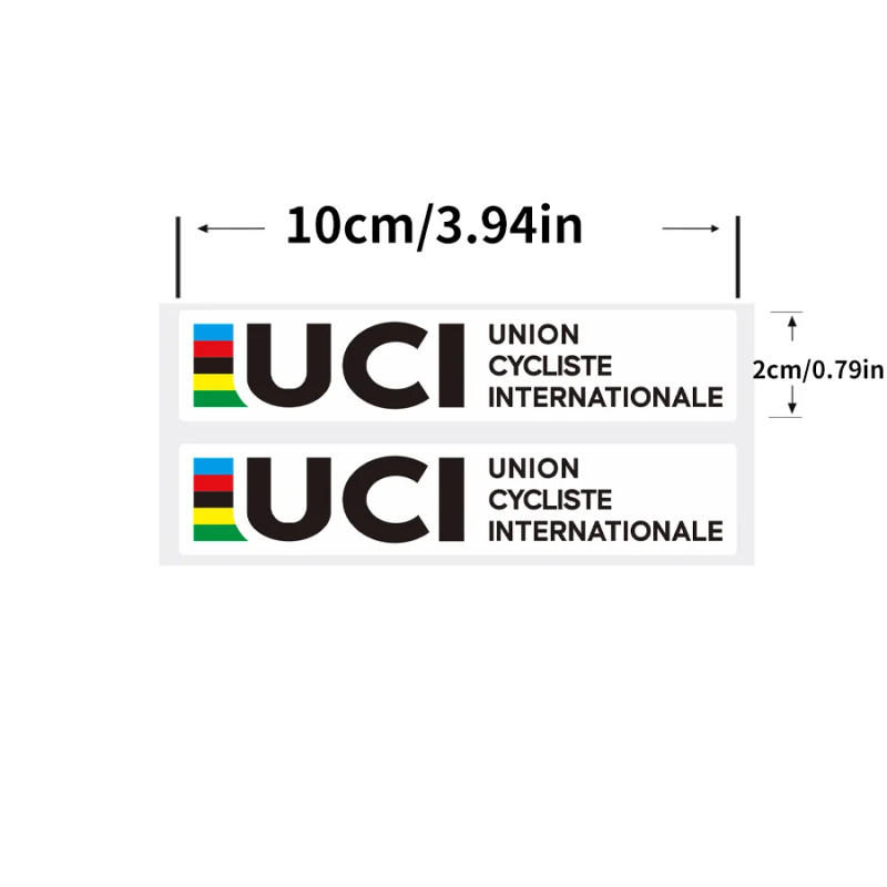 Description Picture 3 of item2-Pack UCI Waterproof Scratch Resistant Bike Fork Stickers - PVC Decal Bike Stickers with Bright Stripes UV Protection