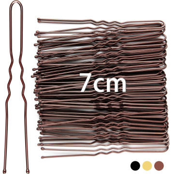 7cm Hair Pins for Buns 50pcs Bobby Pins Brown Hair U Shaped Hairpins for Women Girls Hair Styling Accessories for Salon Home Use