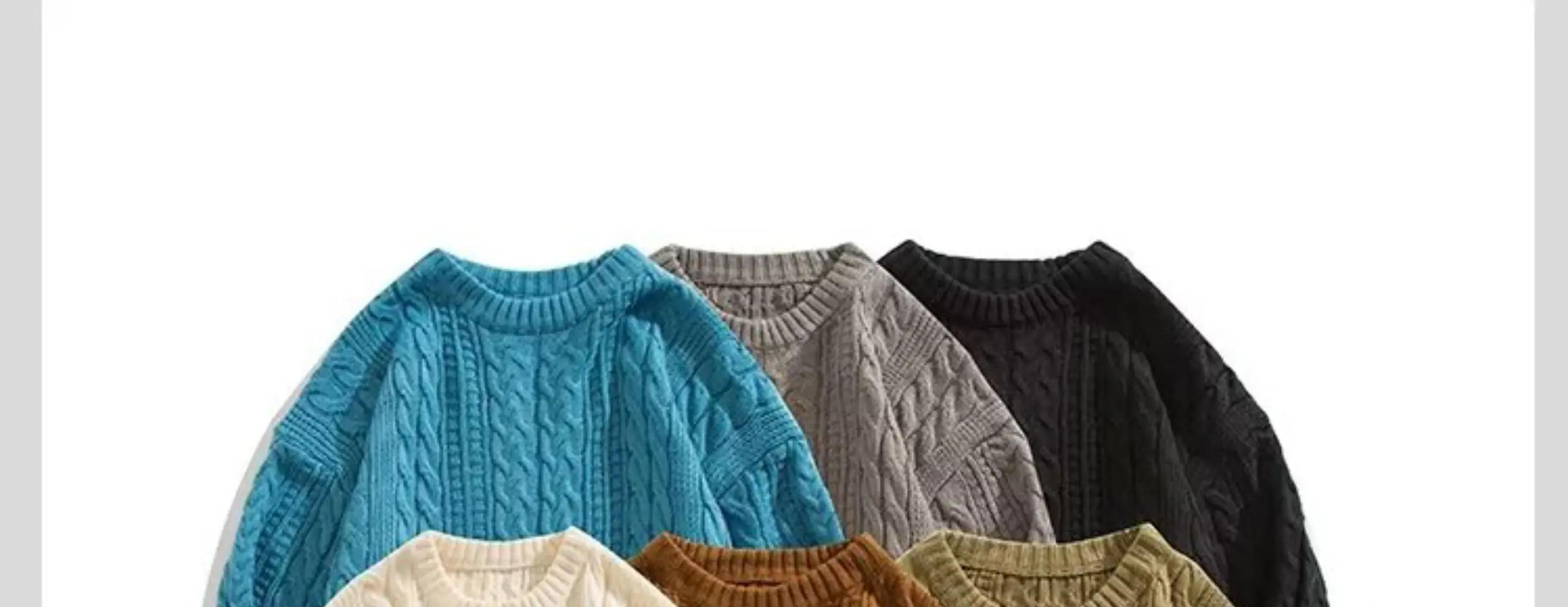 Description Picture 3 of itemMen's Twists Round Neck Sweater Solid Color Thickened Long Sleeves Loose Sweaters Autumn Winter Knitting Coat Pullover Tops