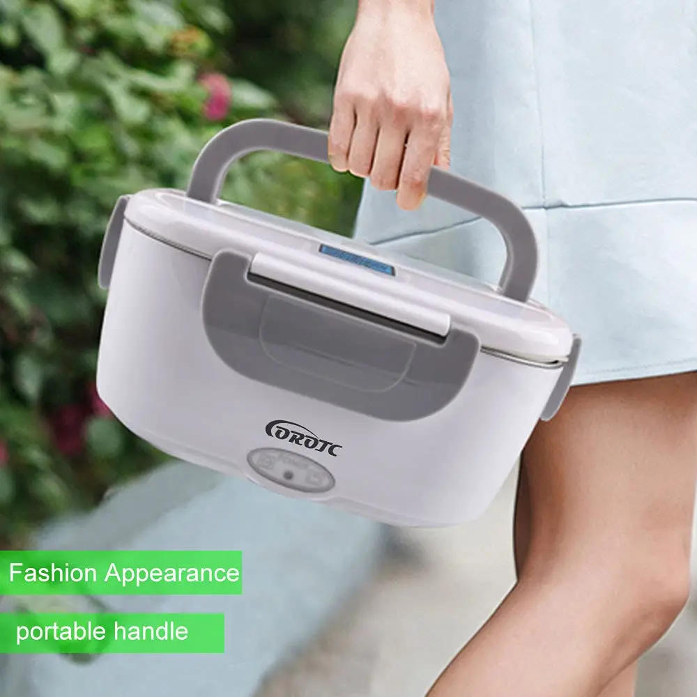 Description Picture 6 of item2-in-1 Home + Car Truck Mini Rice Box Heating Electric Lunch Box Portable Steamer Food Container Thermal Boxes Office Travel Set