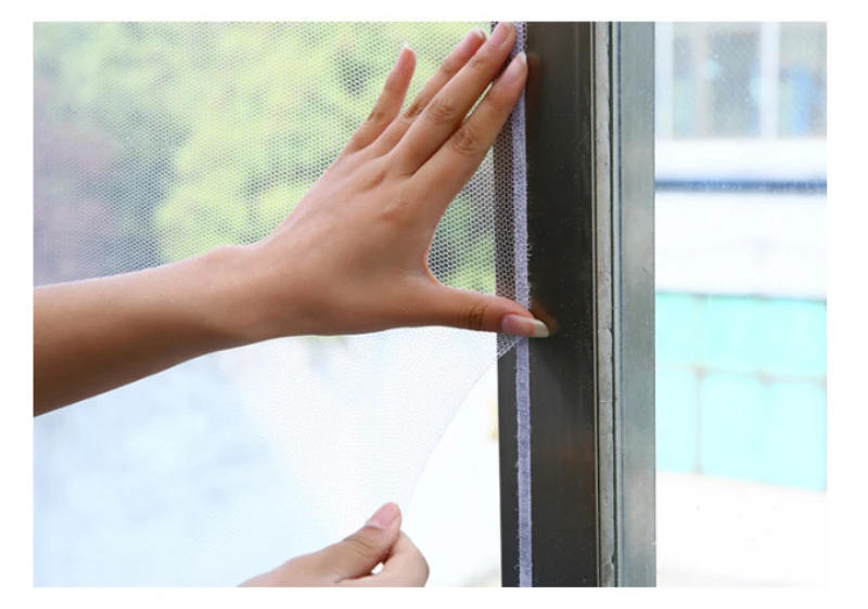 Description Picture 6 of item130x150cm Screen Door Mosquito Anti Curtains Cortinas Nets New Adhesive Window Mesh Protector Bug Room Kitchen Insect 150x200cm