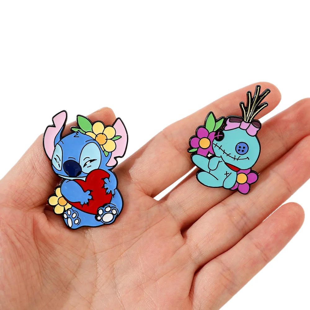 Description Picture 4 of itemSet Brooch Iconic Brand Pins Lilo&Stitch Enamel Pins Denim Jacket Pin Ladies Brooch Boys Punk Shirt Badge Hat Pin Gift for Friends