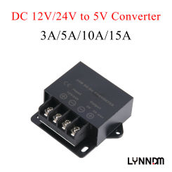 DC 12V-24V to 5V Electric Power Converter 3A 5A 10A 15A Buck Regulator Step-Down Voltage Mini Supply Module For Car LED