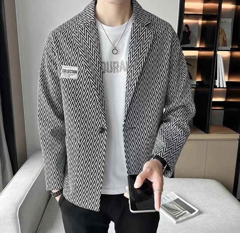 Description Picture 6 of itemCoat Party Male Blazer Single Breasted Plaid Men's Suit Jackets Original Casual Luxury Designer High Quality Fashion 2024 Simple