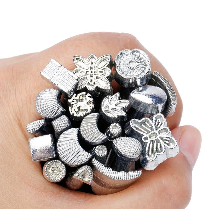 Description Picture 6 of itemPottery Stamps for Embossing Leather Tools Stainless Steel Flowers Punch DIY Ceramic Manual Stamp Printing Mold Set