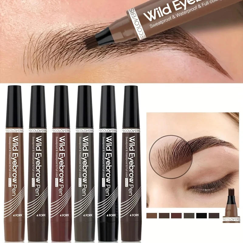 Description Picture 3 of item4 Forks Eye Brow Pen, 5 Color Natural Matte Liquid Tint Makeup Long Lasting Waterproof Eyebrow Smudge Proof Cosmetic