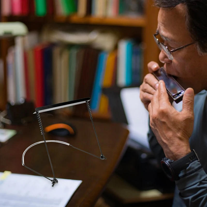 Description Picture 3 of itemHarmonica Holder Adjustable Music Stand 10/16/24 Holes Iron Durable 24- Hole Harmonica Harp Rack Harmonica Protector Mouth