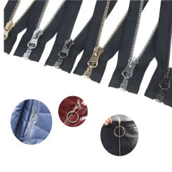 2Pcs 50-80cm 5# Metal Auto Lock Zips Open/Close-end Zippers for Sewing Jacket Garments DIY Clothing Sewing Zipper Accessories