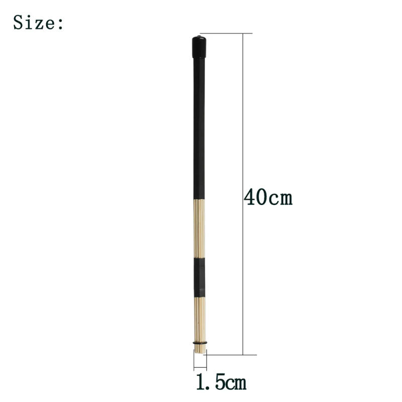 Description Picture 2 of item2Pcs/Set Bamboo Drumstick Brush 40CM Jazz Style Music Chips Rubber Handle Parts Hammer Percussion Instrument Accessories Parts