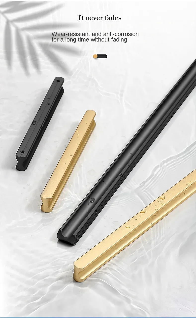 Description Picture 6 of itemModern Extended Bedroom Wardrobe Gold Handle Cabinet Door Handle Drawer Black Furniture Knob Grey Home Decoration