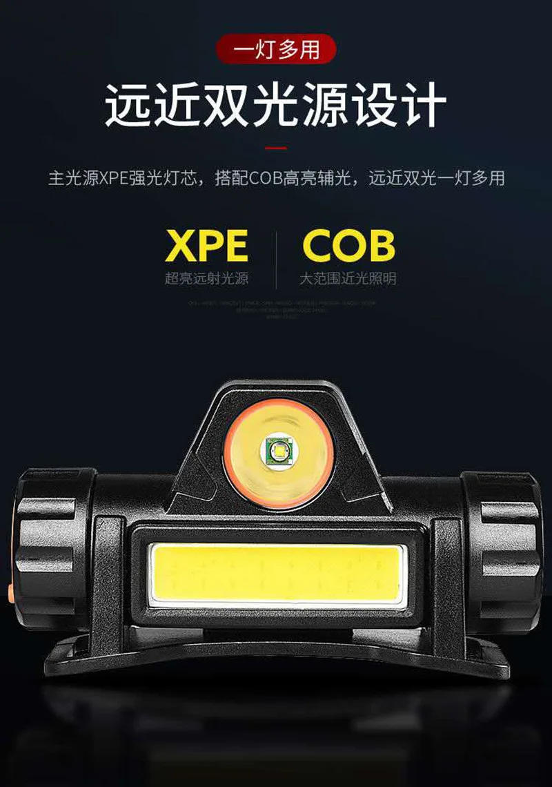 Description Picture 4 of itemStrong Light Headlamp Multifunctional Type-C Rechargeable Focusable Flashlight Outdoor Adventure Lighting Headlamp