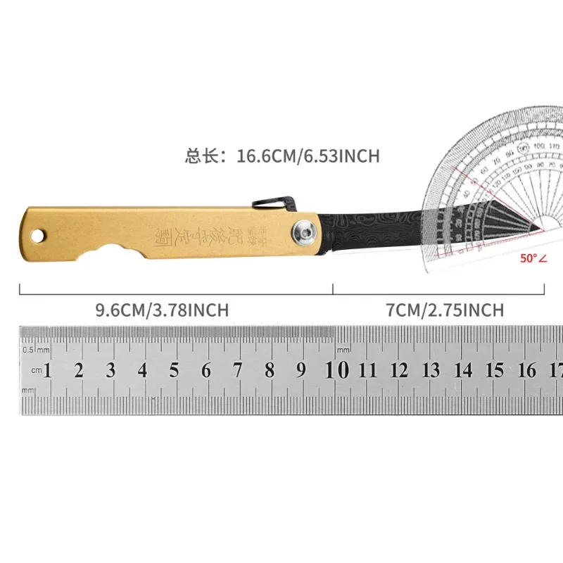 Description Picture 2 of item2024 New Steel Pocket Folding Knife Camping Hunting Copper Handle Knives Outdoor Survival EDC Tool pocket knife