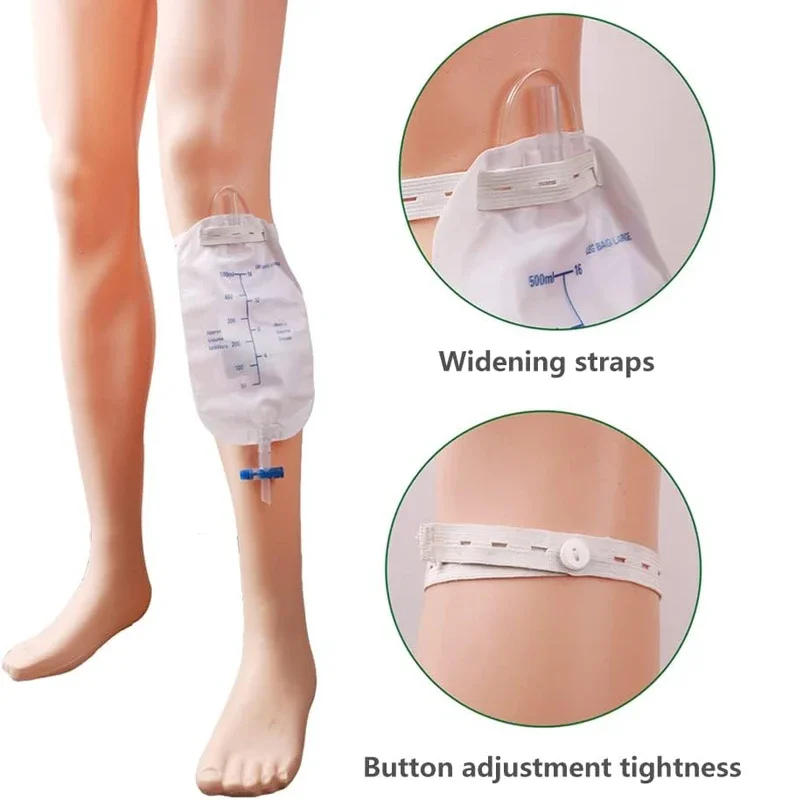 Description Picture 4 of itemUrine Collector Adult Drainage Leg Bags Urine Bag Hanging Hook Professional Urinary Bag Health Aids Incontinence Urine Bags