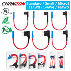 5pcs Car Auto Dual Fuse Block Holder Tap Adapter ATC ATM Small Micro2 Blade Terminal Case Boxes 5V 12V 24V 32V 12 14 16 AWG Wire