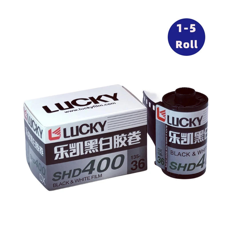 Description Picture 2 of item1/3/5/10 Rolls CHINA LUCKY 135 Black And White Film SHD400 36 Sheets With DX Code ISO 400 Exposure For Kodak H35 Film Camera