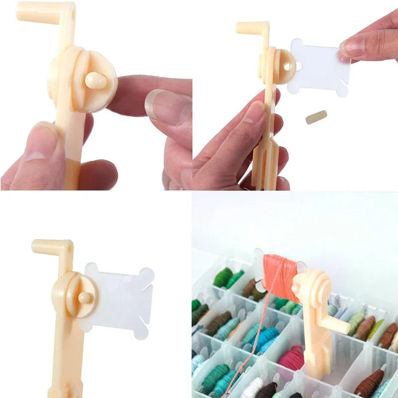 Description Picture 3 of itemPlastic Bobbins and Bobbin Winder Set Spool Thread Card Embroidery Floss DIY Stitch Thread Organizer Holder Sewing Tools Costura