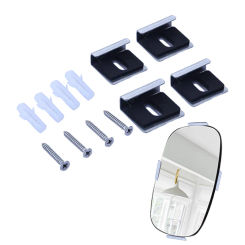 4pcs Glass Clamp Frameless Bathroom Mirror Glass Wall Mounting Fixing Kit Hardware With Screws Mirror Holder