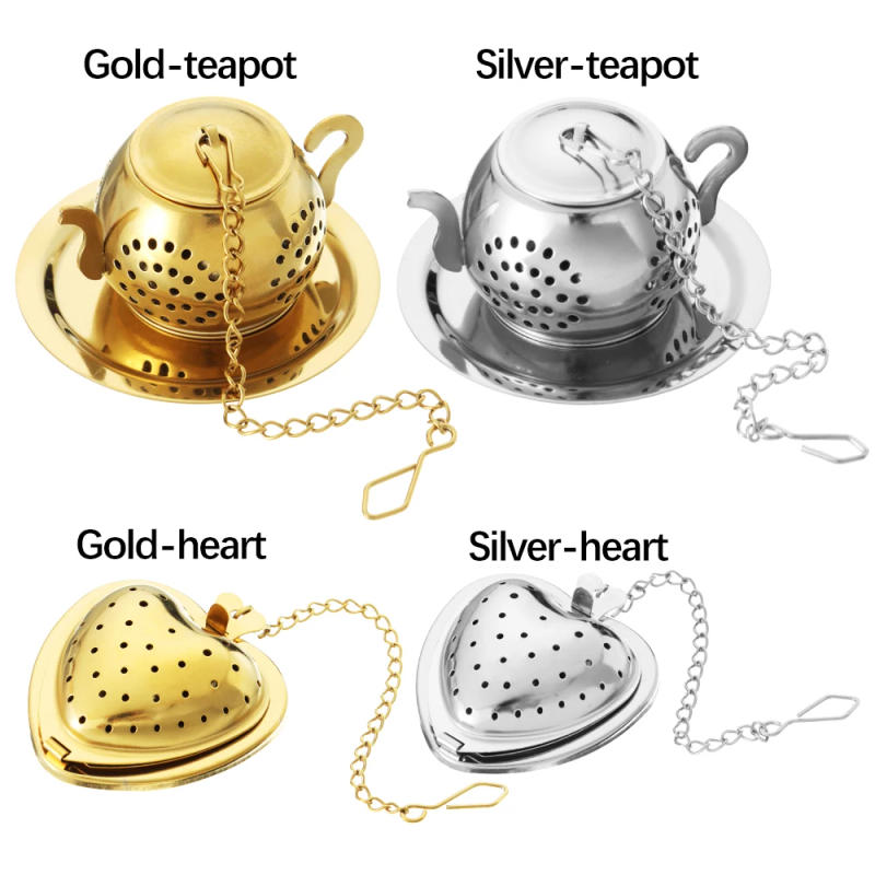 Description Picture 4 of itemHigh Quality Tea Infuser Portable Stainless Steel Tea Strainer Loose Leaf Tea Ball Steeper 3D Heart Shape Teapot Teaware