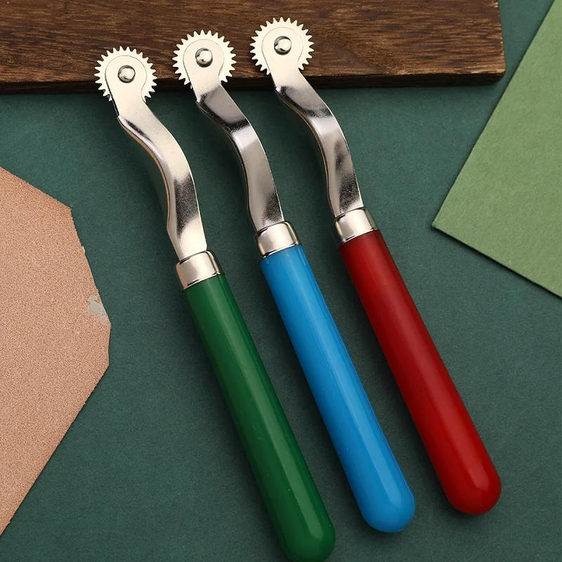 Description Picture 6 of itemLeather Sewing Stitch Roulette Marker Tracing Wheel Sewing Tool Sets Practical Wood Handle Wheel Tool for Leathercraft
