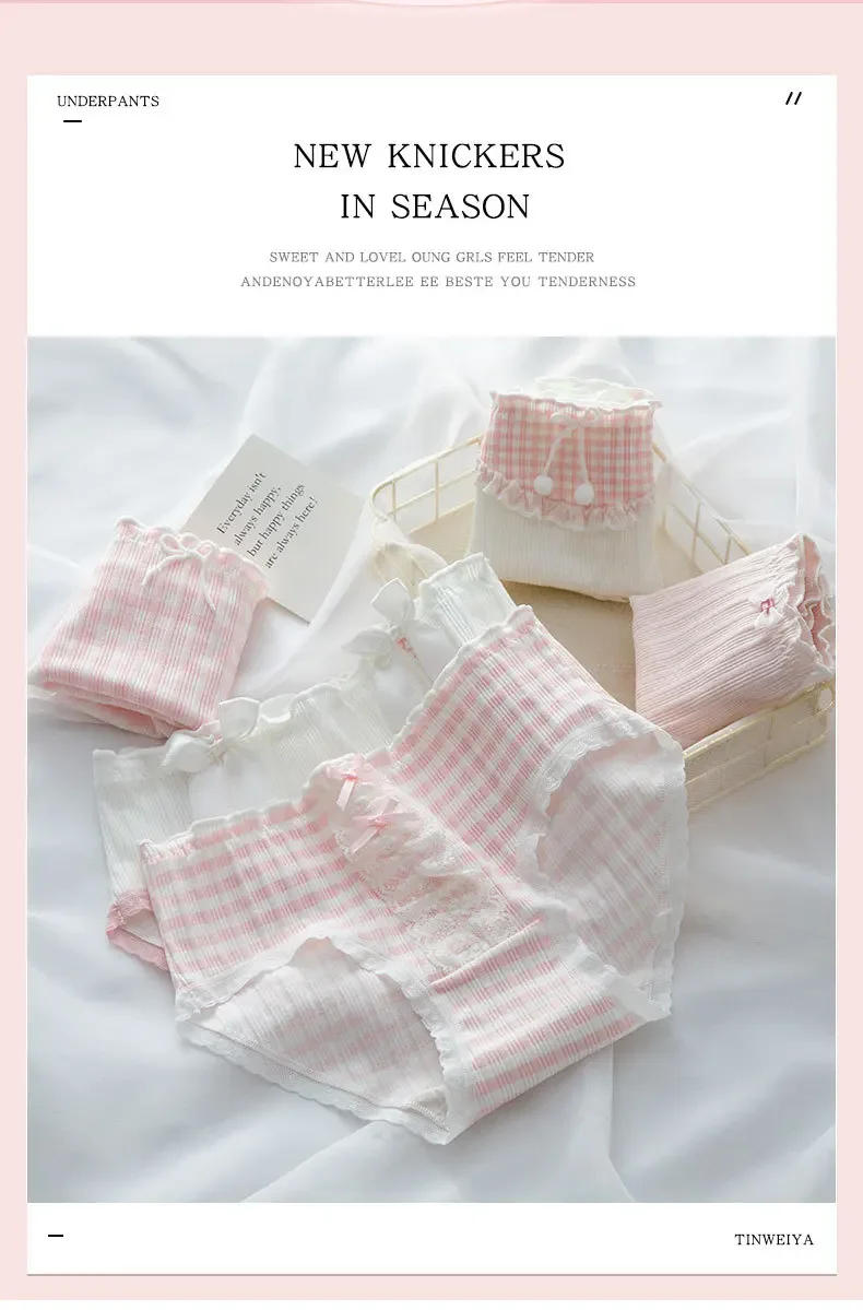 Description Picture 3 of itemSexy Lace Panties Women's Cotton Underwear Fashion Lovely Girl's Briefs Mid Waist Seamless Comfort Underpants Female Lingerie