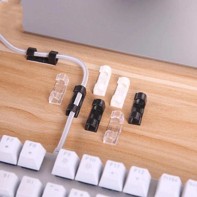 Description Picture 4 of itemSelf Stick Wire Cable Cord Clips Clamp Table Wall Tidy Organizer Holder Fixer Holder for Computer USB Charging Data Cable