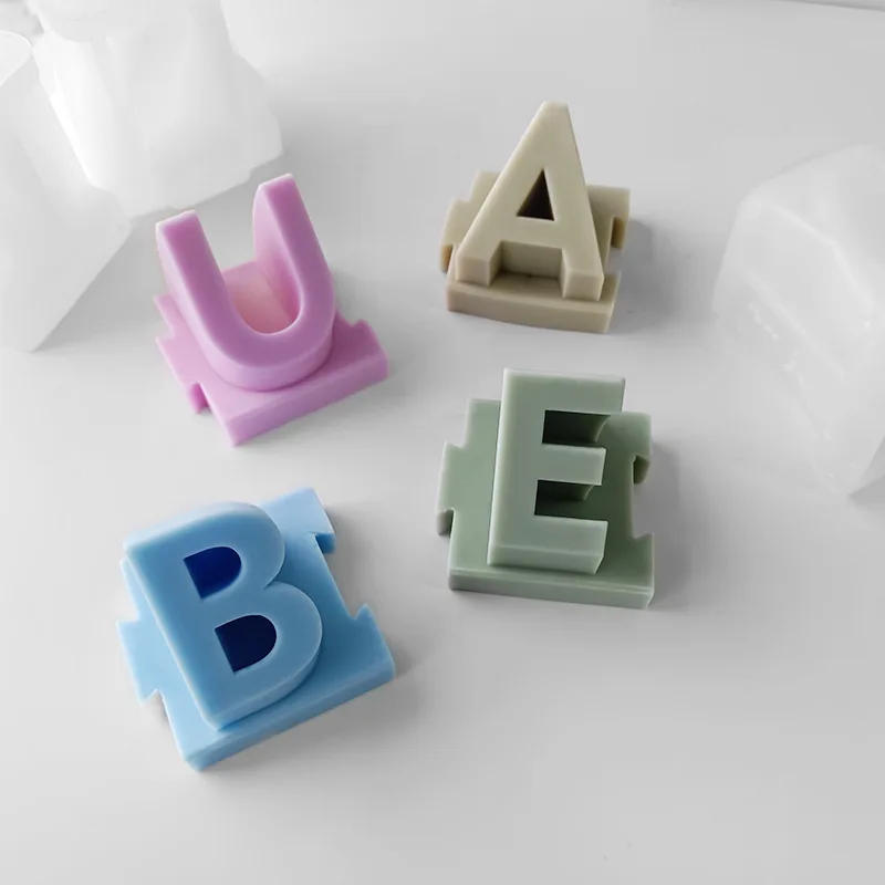 Description Picture 4 of item26 Letters Scented Candles Silicone Molds DIY Alphabet Diffuser Plaster Soap Mould A-Z Capital English Letter Candle Making Mold
