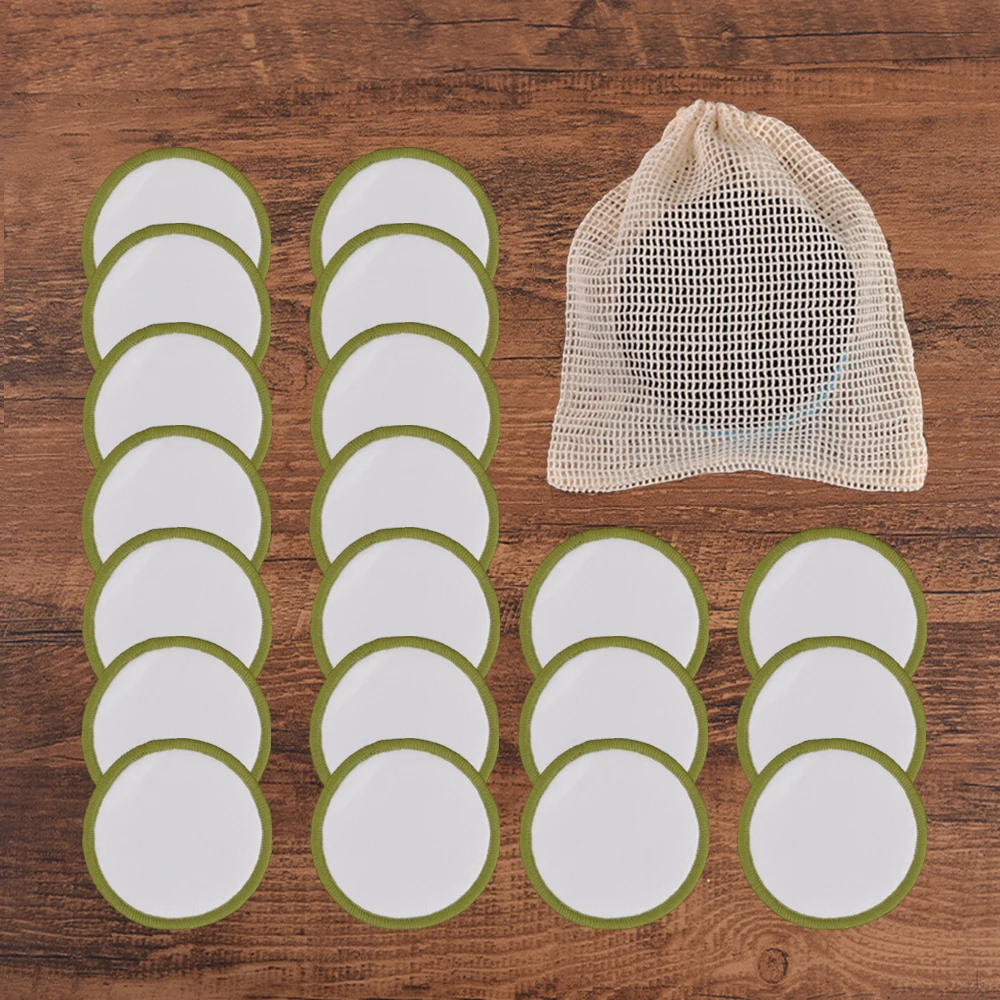 Description Picture 6 of item20Piece/Pack Makeup Remover Pads Washable Rounds Cleaning Cotton Reusable Facial Make Up Removal Pads Tool Matching Mesh Bag