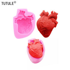 3D organ heart flip candy silicone mold Halloween brain cake clay mold DIY drip baking chocolate tools