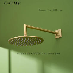 Stainless Steel Shower Arm  Wall Mounted Shower Head Extension Pipe Bathroom Accessories Faucet Replacement Brushed Gold