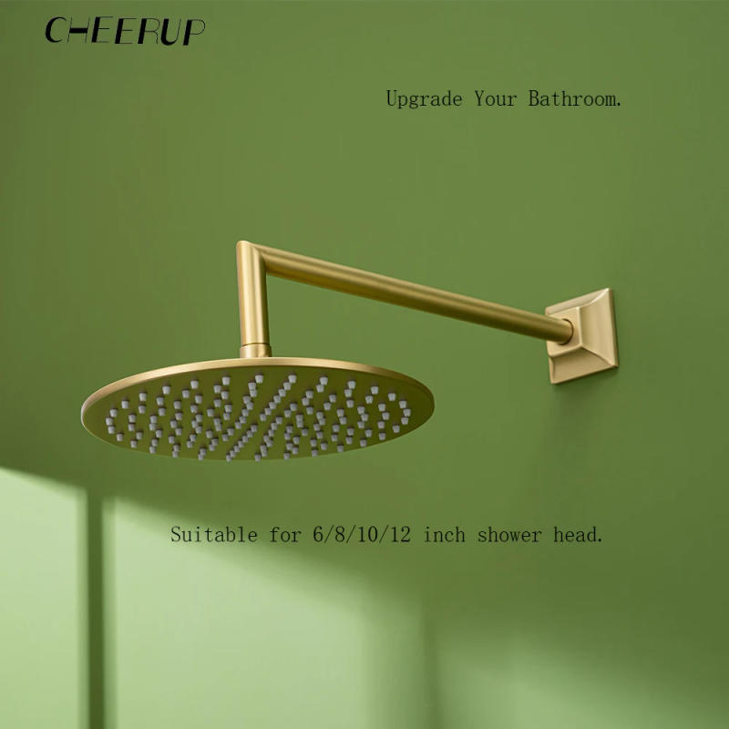 Description Picture 2 of itemStainless Steel Shower Arm  Wall Mounted Shower Head Extension Pipe Bathroom Accessories Faucet Replacement Brushed Gold