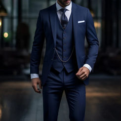 High Quality Notch Lapel Single Breasted Suits For Men Elegant Formal Business Full Sets 3 Piece Jacket Pants Vest Costume Homme